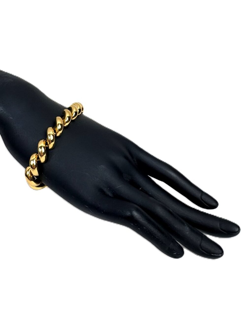 Joan Rivers Vintage Gold Tone Twisted Rope Link Bracelet Foldover Clasp